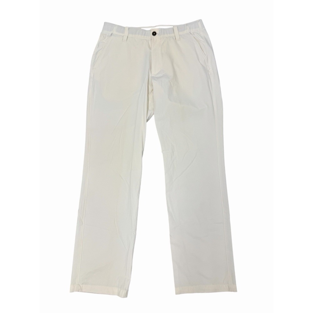 Under Armour Loose Fit White Golf Pants Men's 36x32 Flat Front Chino Style - Picture 1 of 5